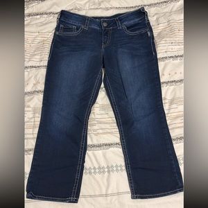 Silver Suki Mid Capri W32L22 1/2